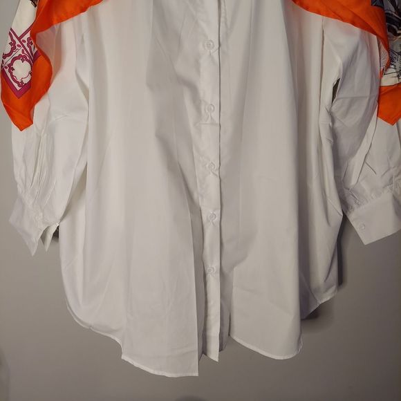 Long-Sleeve Neckerchief Accent Blouse - Picture 4 of 7